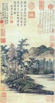 水と竹の住居の古い墨 Oil Paintings